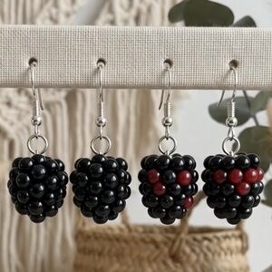 NWT BlackBerry Fruit Earrings - Handmade - Hypoallergenic